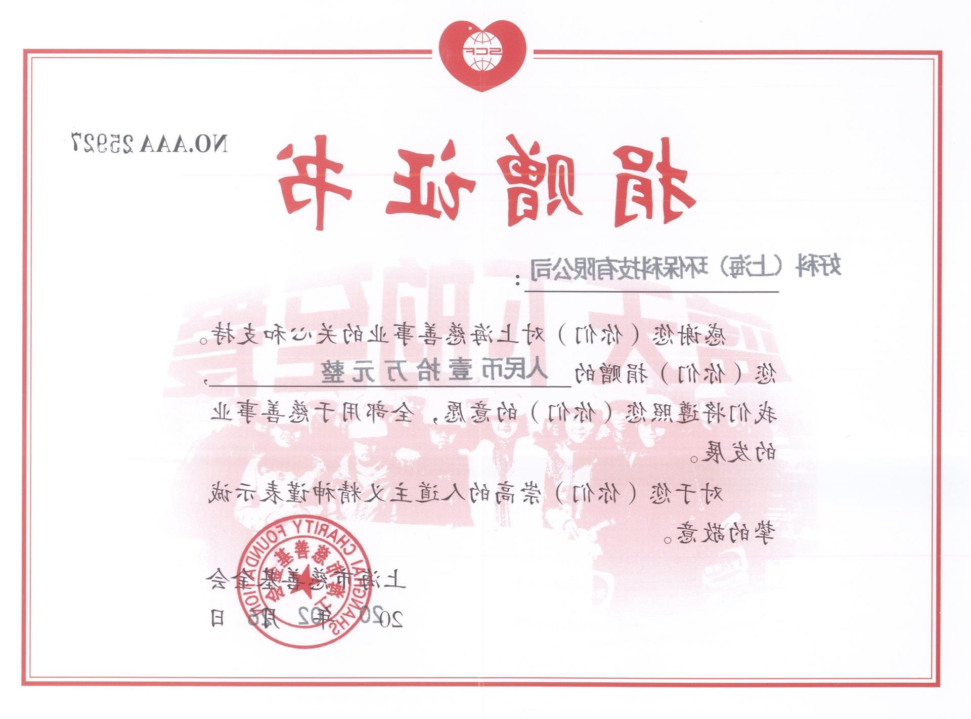 Donation to Wuhan in 2020